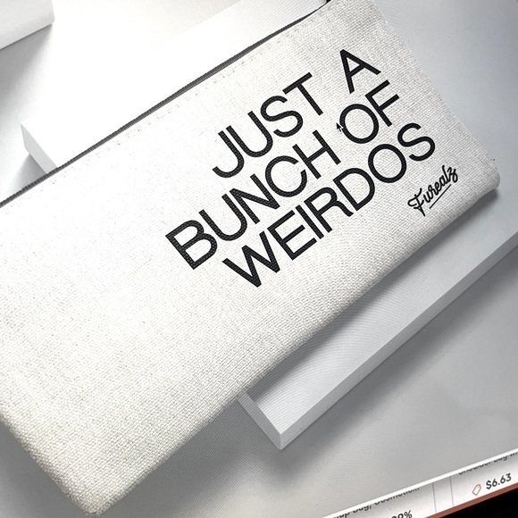 Furealz Bundle of (5) Small Reusable Canvas Zipper Puches with Funny Say… - Picture 4 of 7